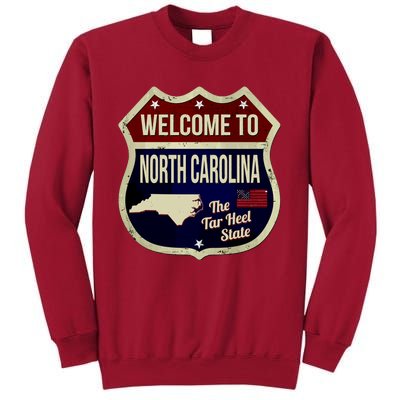 North Carolina Vintage Metal Road Sign Logo Tall Sweatshirt