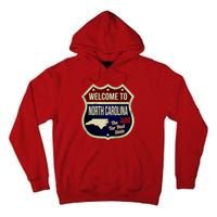 North Carolina Vintage Metal Road Sign Logo Tall Hoodie