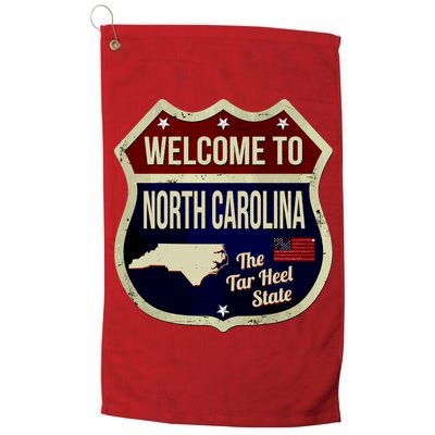North Carolina Vintage Metal Road Sign Logo Golf Towel