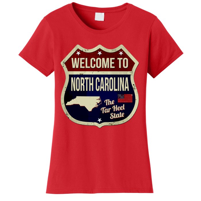 North Carolina Vintage Metal Road Sign Logo Women's T-Shirt