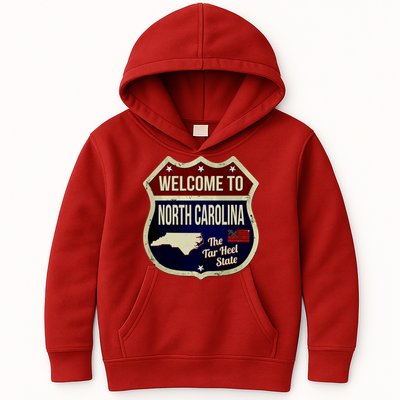 North Carolina Vintage Metal Road Sign Logo Kids Hoodie