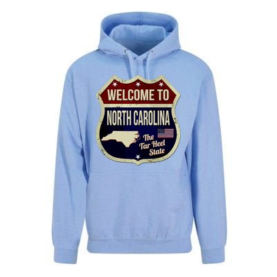 North Carolina Vintage Metal Road Sign Logo Unisex Surf Hoodie