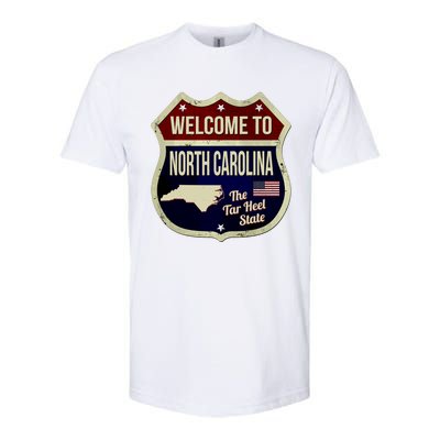 North Carolina Vintage Metal Road Sign Logo Softstyle® CVC T-Shirt