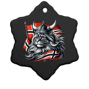 Norwegian Cat Viking Norway Flag Ceramic Star Ornament