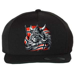 Norwegian Cat Viking Norway Flag Wool Snapback Cap