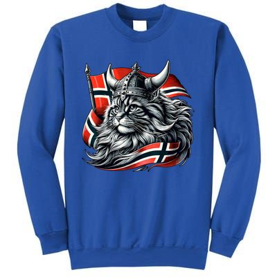 Norwegian Cat Viking Norway Flag Sweatshirt