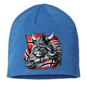 Norwegian Cat Viking Norway Flag Sustainable Beanie