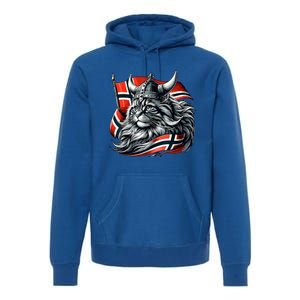 Norwegian Cat Viking Norway Flag Premium Hoodie