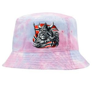 Norwegian Cat Viking Norway Flag Tie-Dyed Bucket Hat