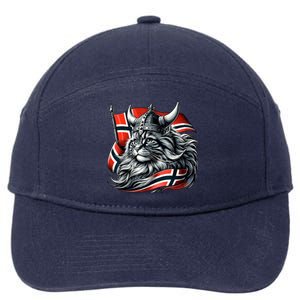 Norwegian Cat Viking Norway Flag 7-Panel Snapback Hat