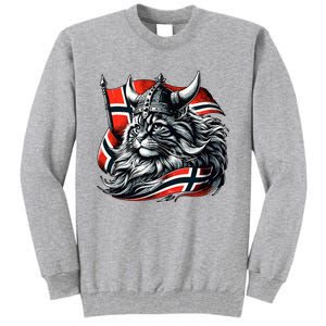 Norwegian Cat Viking Norway Flag Tall Sweatshirt