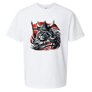 Norwegian Cat Viking Norway Flag Sueded Cloud Jersey T-Shirt