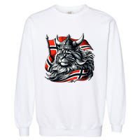 Norwegian Cat Viking Norway Flag Garment-Dyed Sweatshirt