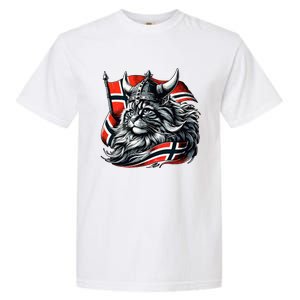 Norwegian Cat Viking Norway Flag Garment-Dyed Heavyweight T-Shirt