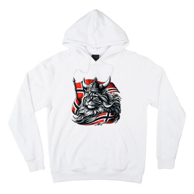 Norwegian Cat Viking Norway Flag Hoodie