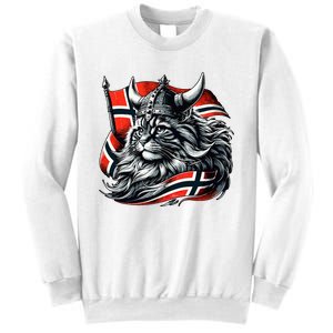 Norwegian Cat Viking Norway Flag Sweatshirt