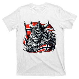 Norwegian Cat Viking Norway Flag T-Shirt