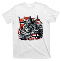 Norwegian Cat Viking Norway Flag T-Shirt