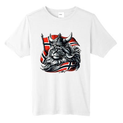 Norwegian Cat Viking Norway Flag Tall Fusion ChromaSoft Performance T-Shirt