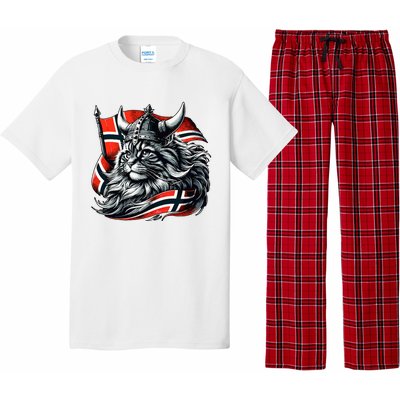 Norwegian Cat Viking Norway Flag Pajama Set