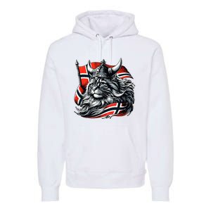 Norwegian Cat Viking Norway Flag Premium Hoodie