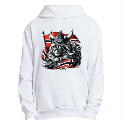 Norwegian Cat Viking Norway Flag Urban Pullover Hoodie