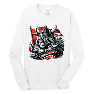 Norwegian Cat Viking Norway Flag Tall Long Sleeve T-Shirt