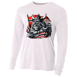 Norwegian Cat Viking Norway Flag Cooling Performance Long Sleeve Crew