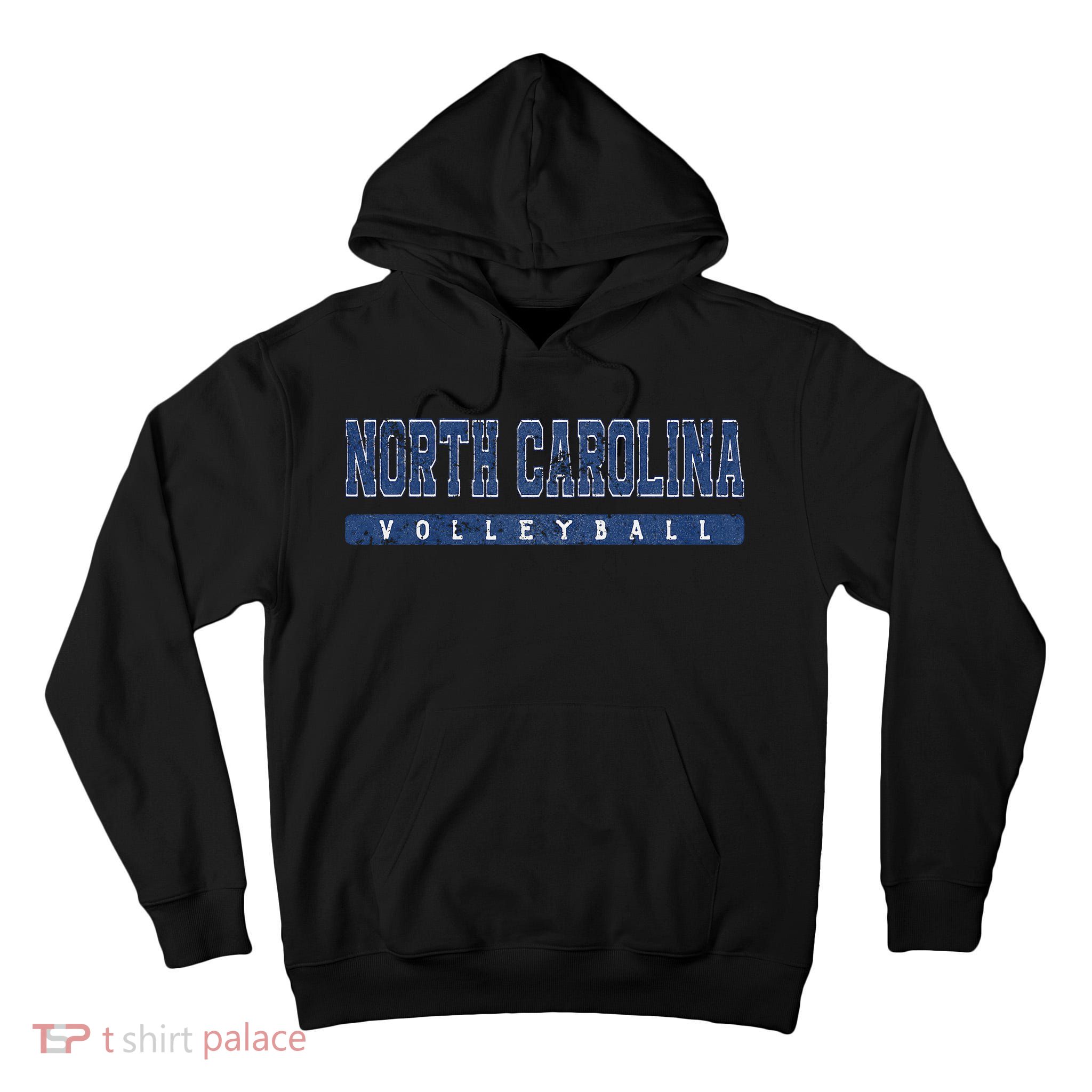 North Carolina Volleyball Blue Vintage Text Tall Hoodie