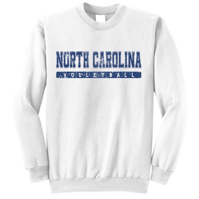 North Carolina Volleyball Blue Vintage Text Sweatshirt