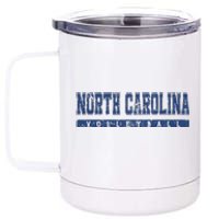 North Carolina Volleyball Blue Vintage Text 12 oz Stainless Steel Tumbler Cup