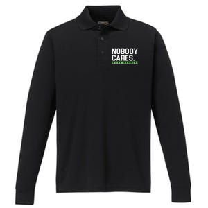 Nobody Cares Work Harder Performance Long Sleeve Polo