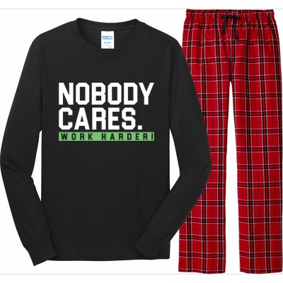 Nobody Cares Work Harder Long Sleeve Pajama Set