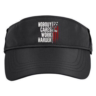 Nobody Cares Work Harder AR15 Owner American Flag Adult Drive Performance Visor