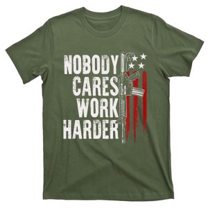 Nobody Cares Work Harder AR15 Owner American Flag T-Shirt