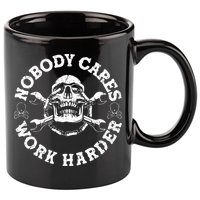 Nobody Cares Work Harder Skull 11oz C Handle Ceramic Mug