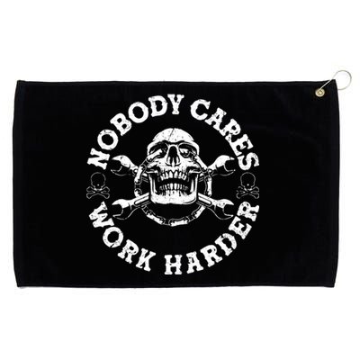 Nobody Cares Work Harder Skull Grommeted Golf Towel