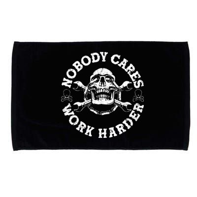 Nobody Cares Work Harder Skull Microfiber Hand Towel