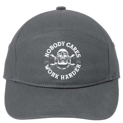 Nobody Cares Work Harder Skull 7-Panel Snapback Hat