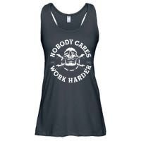 Nobody Cares Work Harder Skull Ladies Essential Flowy Tank