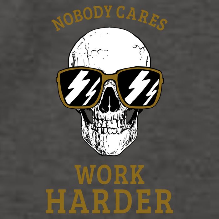 Nobody Cares Work Harder Skull Motivational Workout Vector Backpack