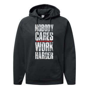 Nobody Cares Work Harder Personal Trainer Performance Fleece Hoodie