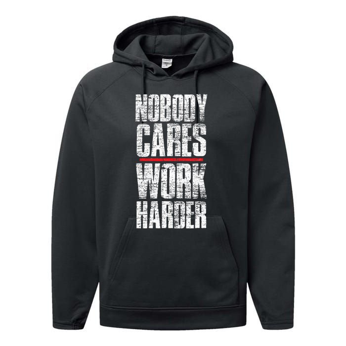 Nobody Cares Work Harder Personal Trainer Performance Fleece Hoodie