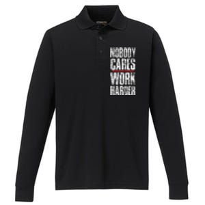 Nobody Cares Work Harder Personal Trainer Performance Long Sleeve Polo