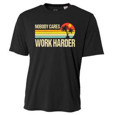 Nobody Cares Work Harder Motivational Fitness Workout Gym Cooling Performance Crew T-Shirt