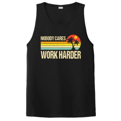 Nobody Cares Work Harder Motivational Fitness Workout Gym PosiCharge Competitor Tank