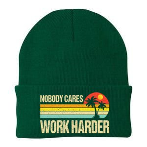 Nobody Cares Work Harder Motivational Fitness Workout Gym Knit Cap Winter Beanie