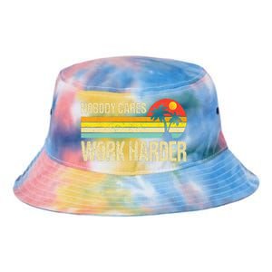 Nobody Cares Work Harder Motivational Fitness Workout Gym Tie Dye Newport Bucket Hat