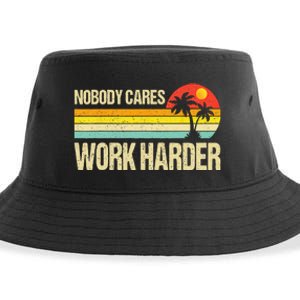 Nobody Cares Work Harder Motivational Fitness Workout Gym Sustainable Bucket Hat