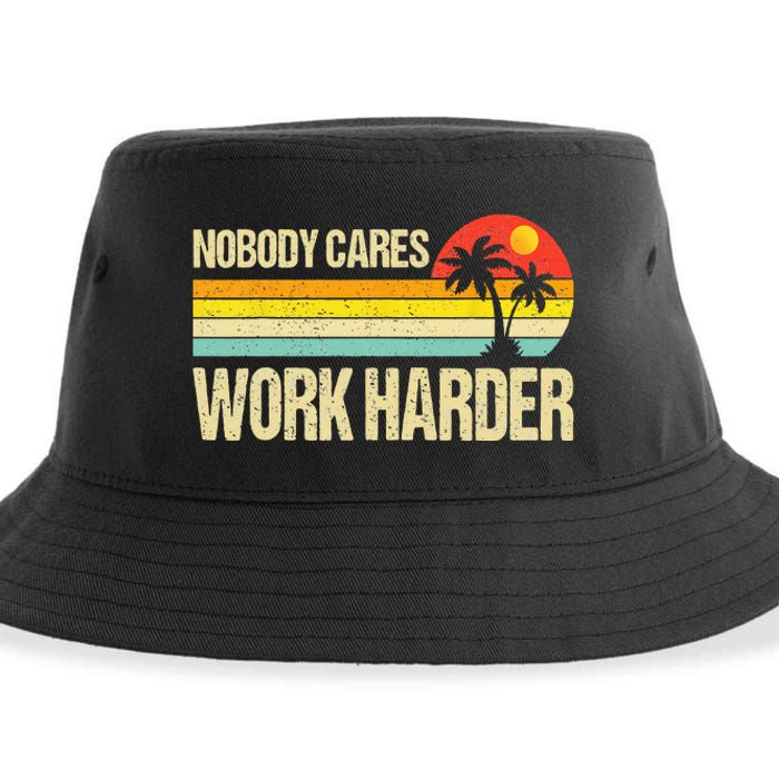 Nobody Cares Work Harder Motivational Fitness Workout Gym Sustainable Bucket Hat